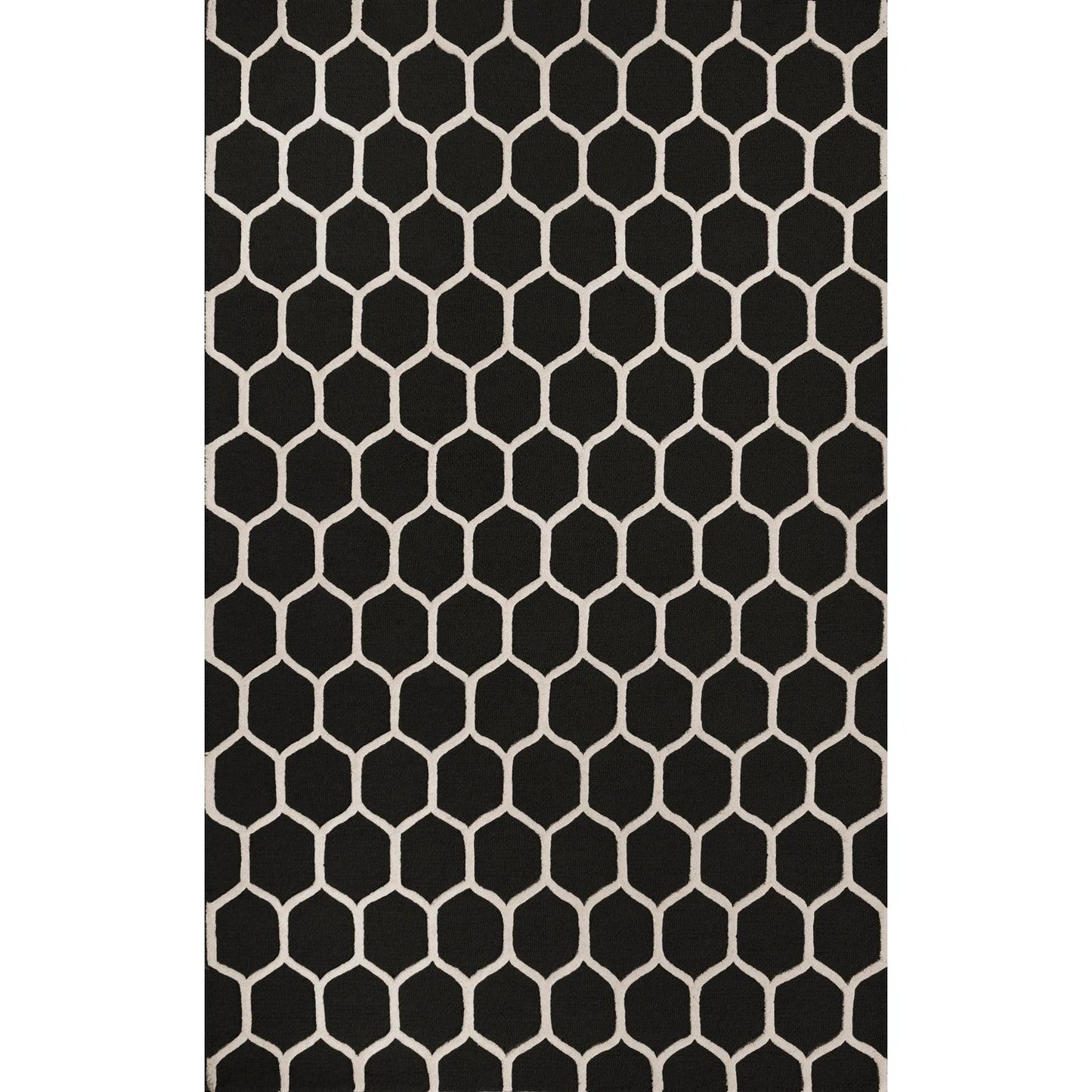  Superior Honeycomb Modern Geometric Hand Tufted Wool Area Rug - Chocolate/Ivory