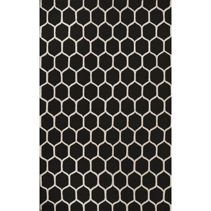  Superior Honeycomb Modern Geometric Hand Tufted Wool Area Rug - Chocolate/Ivory