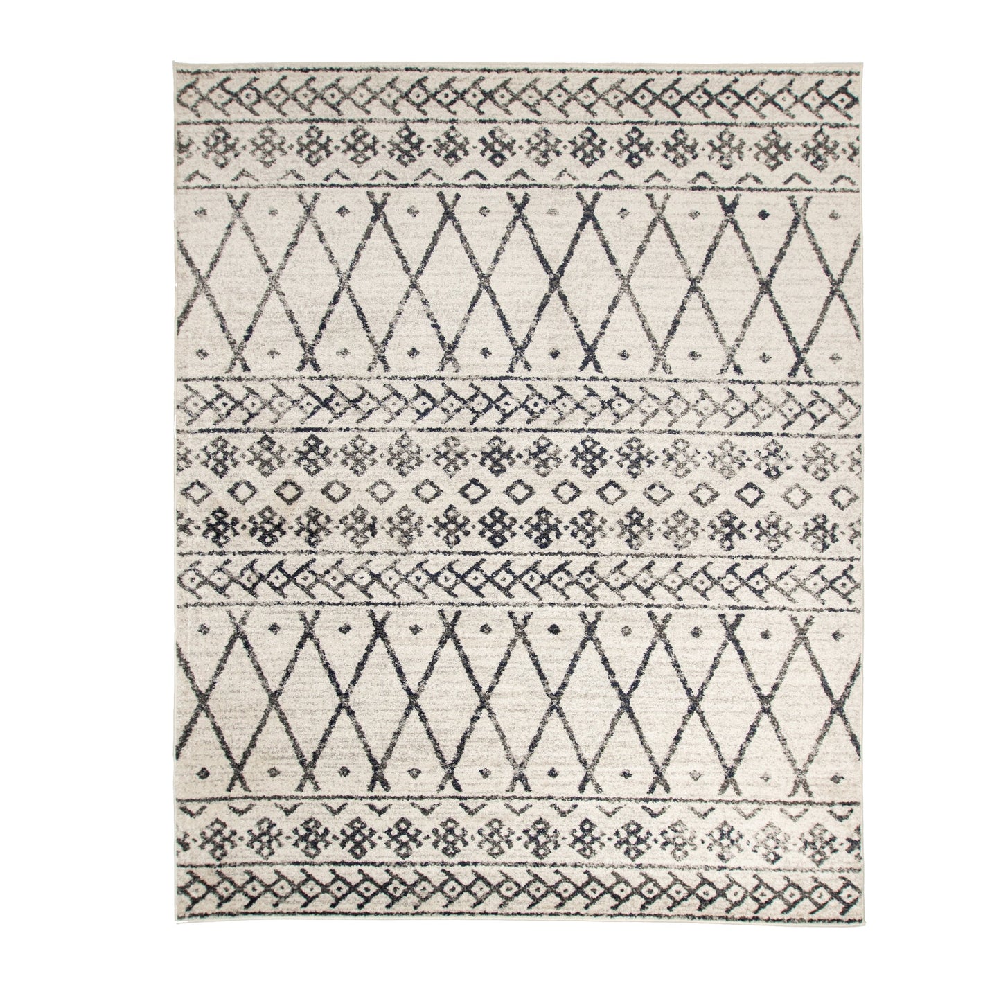  Superior Hotoko Distressed Aztec Geometric Contemporary Area Rug - Charcoal