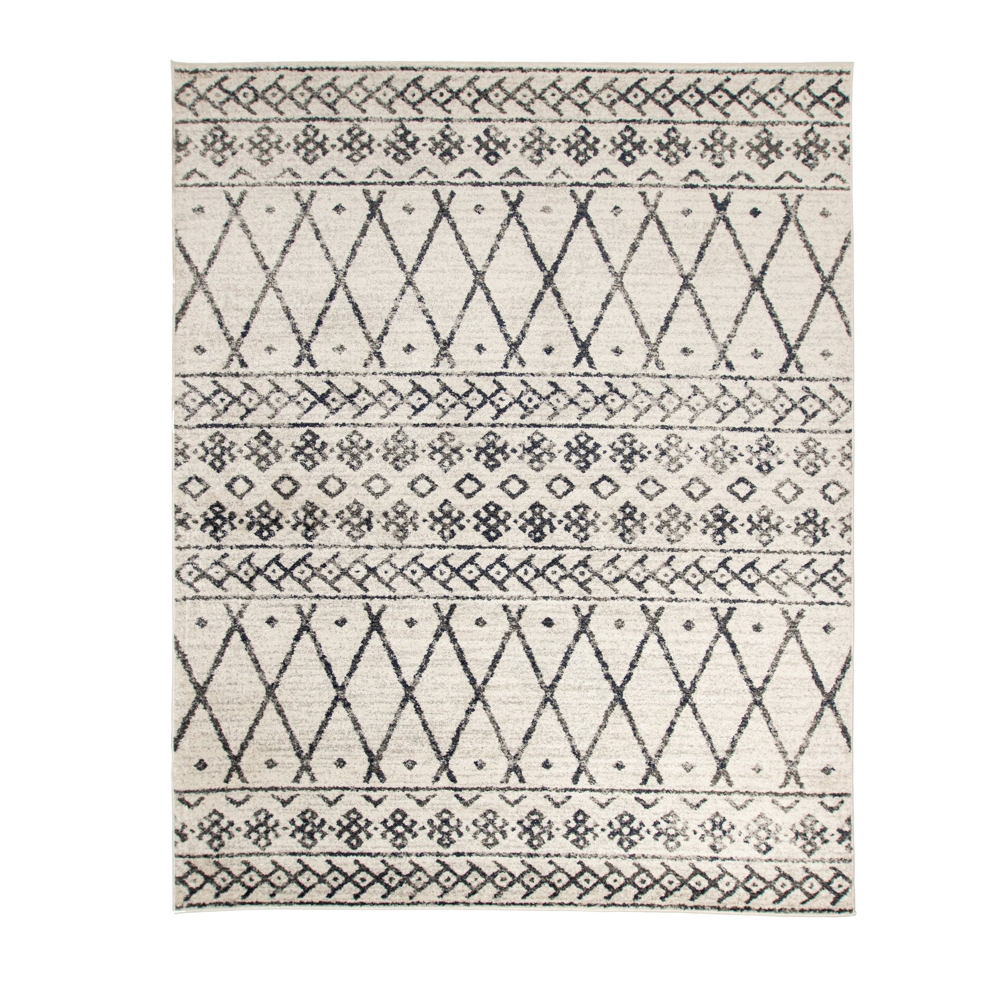  Superior Hotoko Distressed Aztec Geometric Contemporary Area Rug - Charcoal
