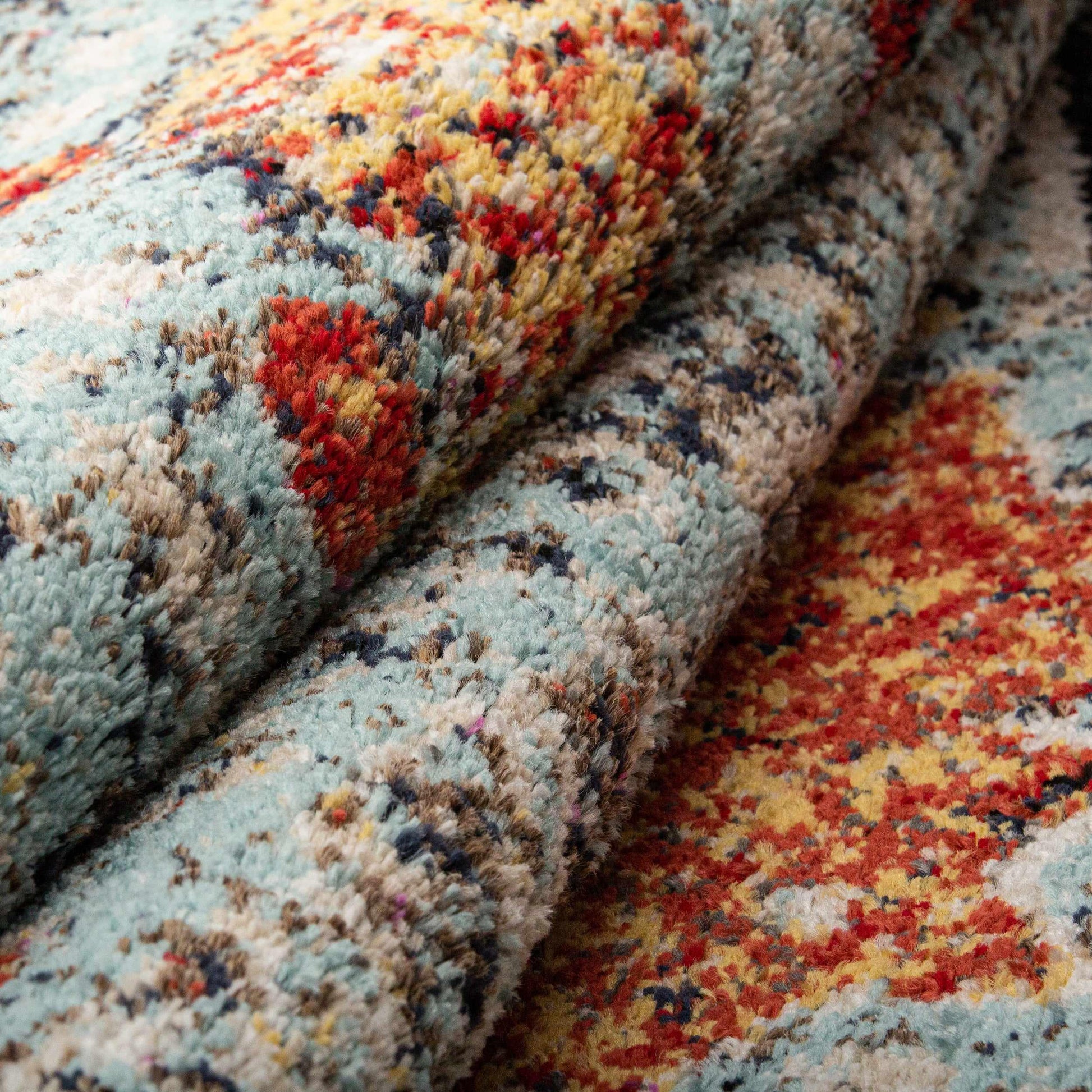 Idalia Distressed Floral Medallion Contemporary Area Rug - LightBlue