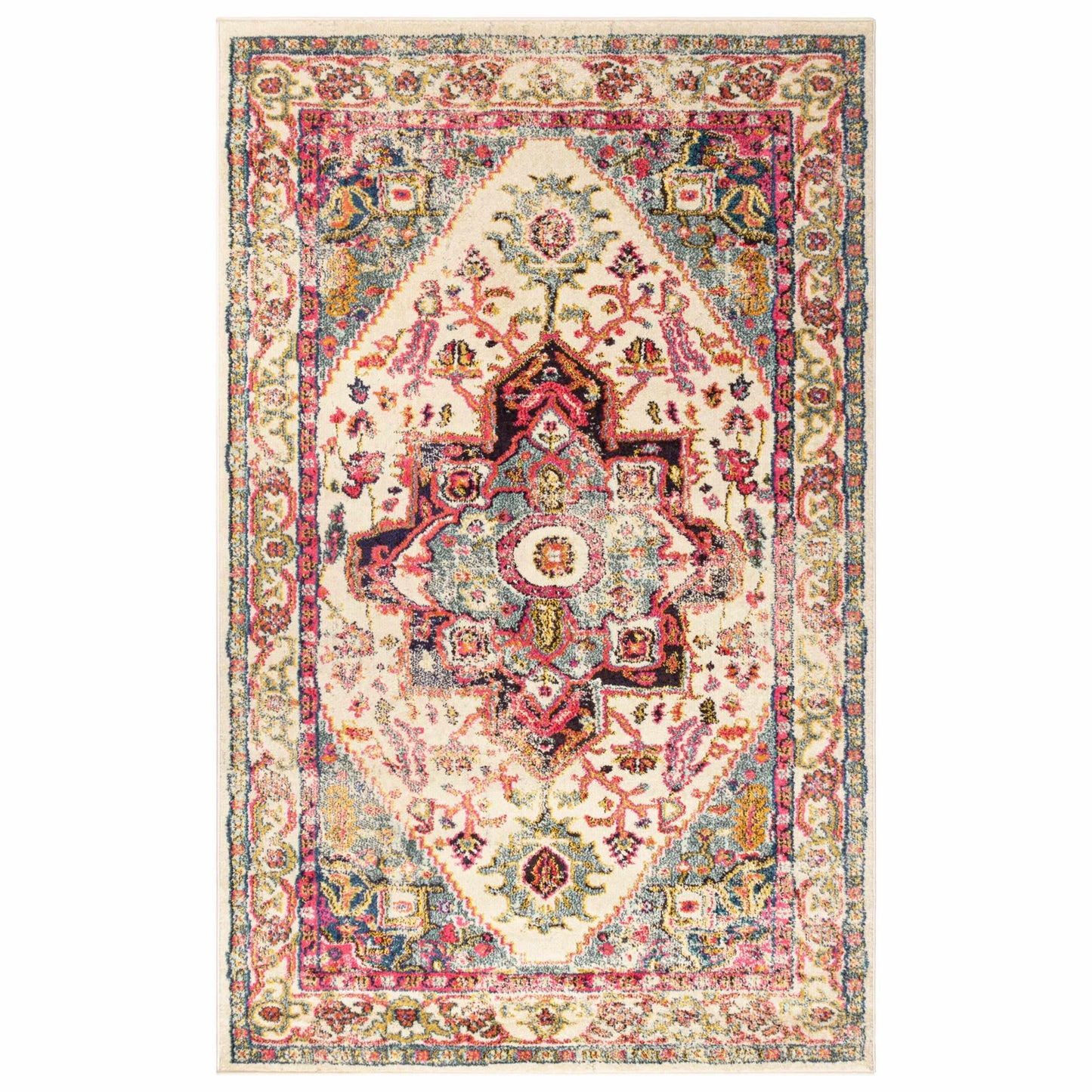  Superior Jasmira Modern Distressed Oriental Medallion Indoor Area Rug or Runner