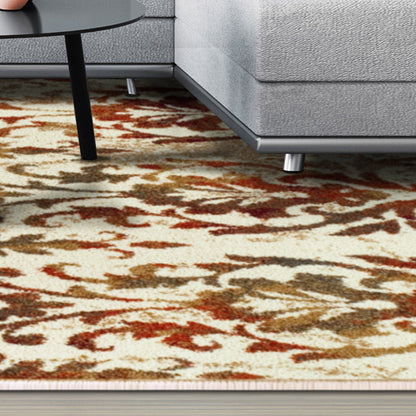  Superior Lafayette Oriental Floral Scroll Indoor Area Rug - Ivory