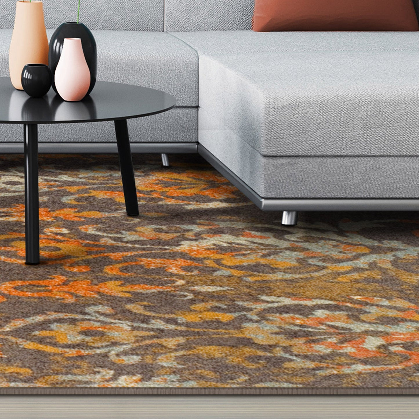  Superior Lafayette Oriental Floral Scroll Indoor Area Rug - Tan