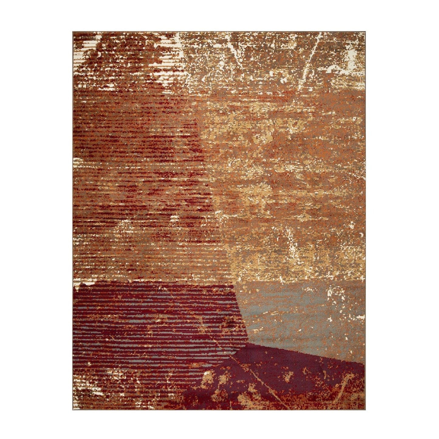 Superior Mabel Abstract Contemporary Indoor Area Rug or Runner  - Brown-Rust