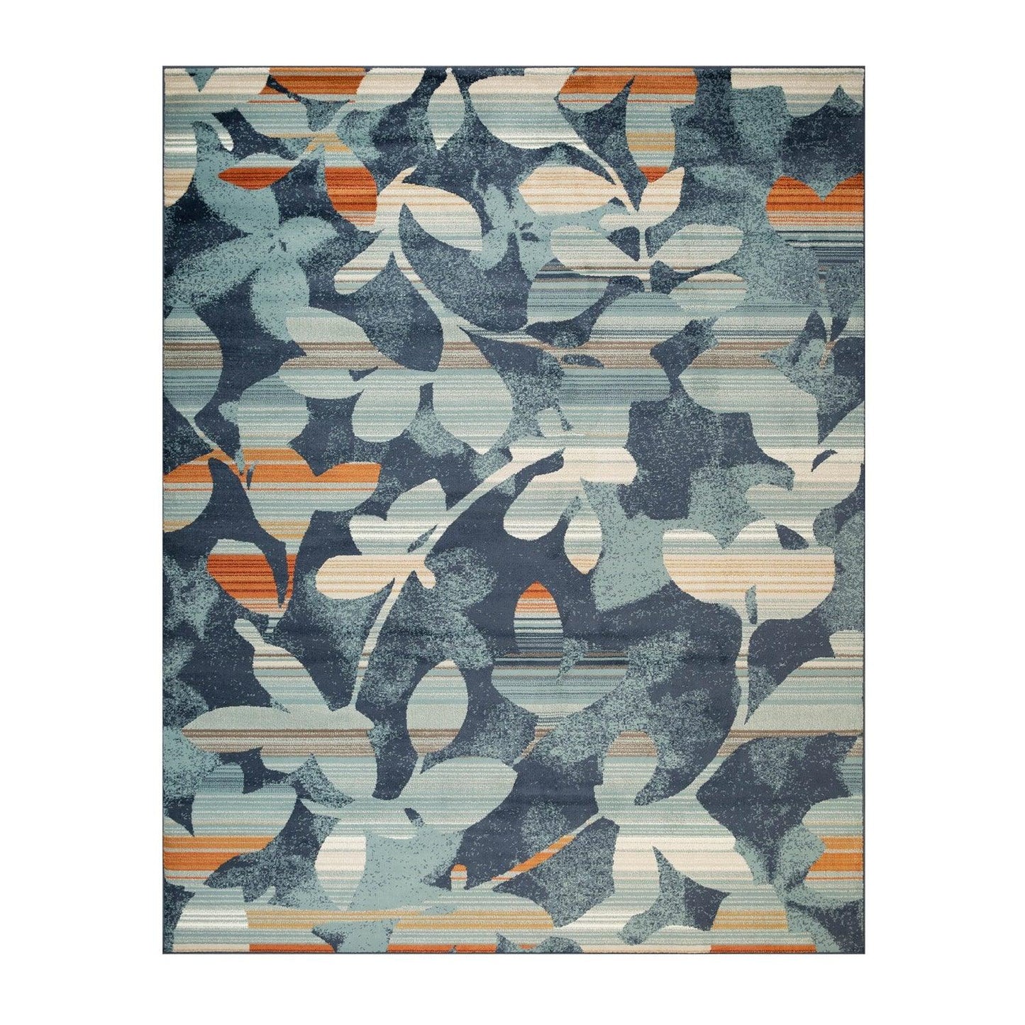 Superior Mahonia Leaf and Vine Indoor Area Rug or Runner  - Blue
