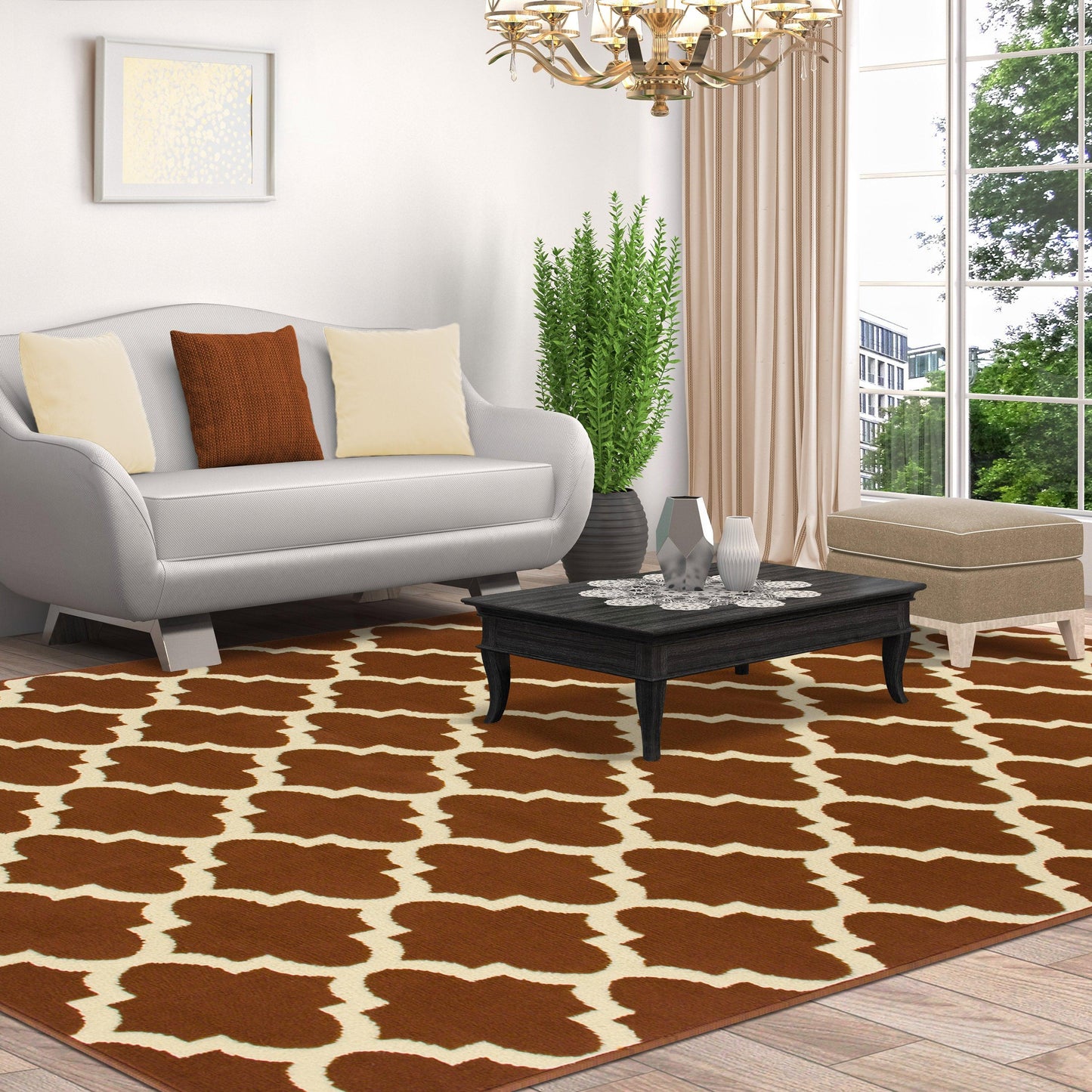  Superior Modern Quatrefoil Geometric Lattice Indoor Area Rug -  Meranti
