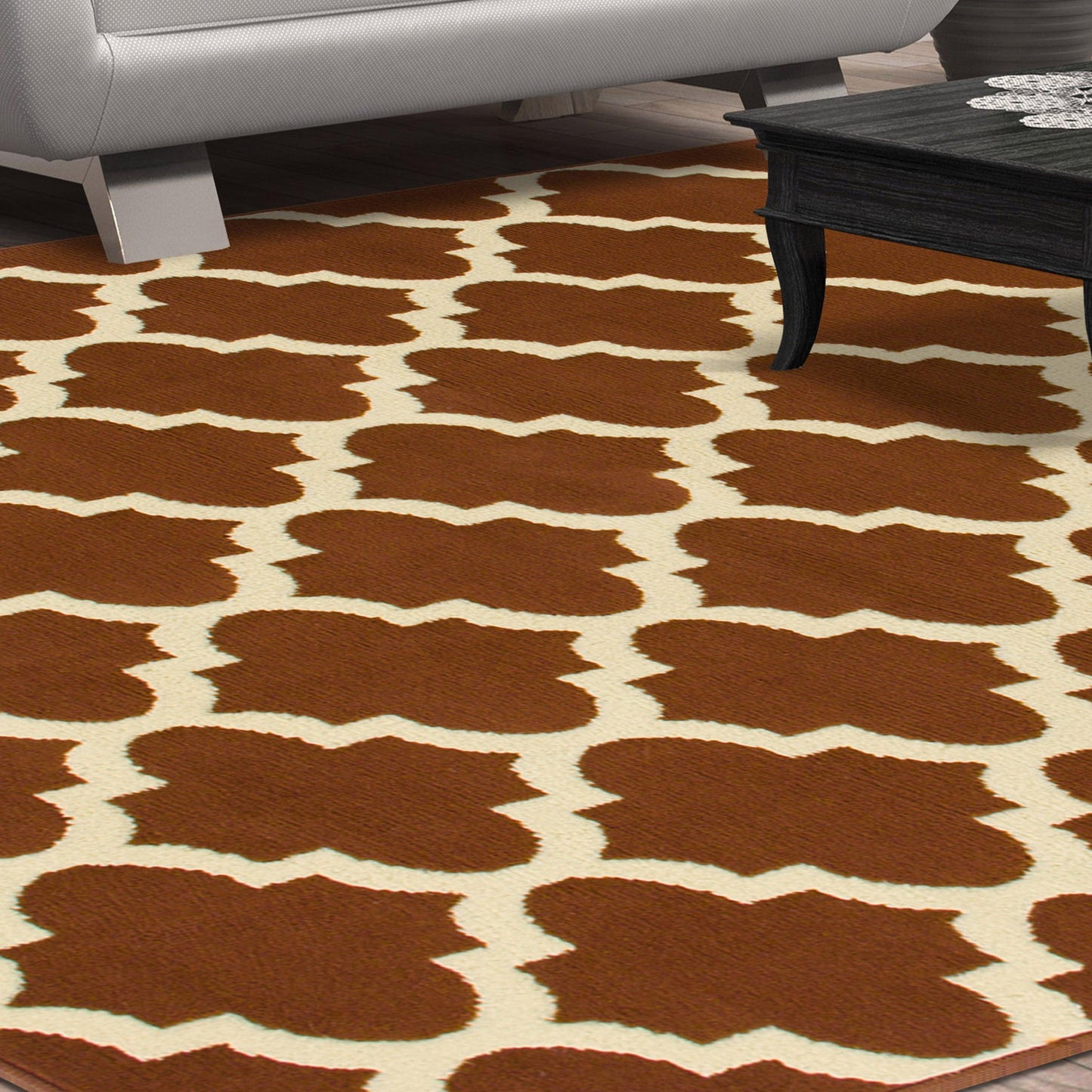  Superior Modern Quatrefoil Geometric Lattice Indoor Area Rug - Meranti