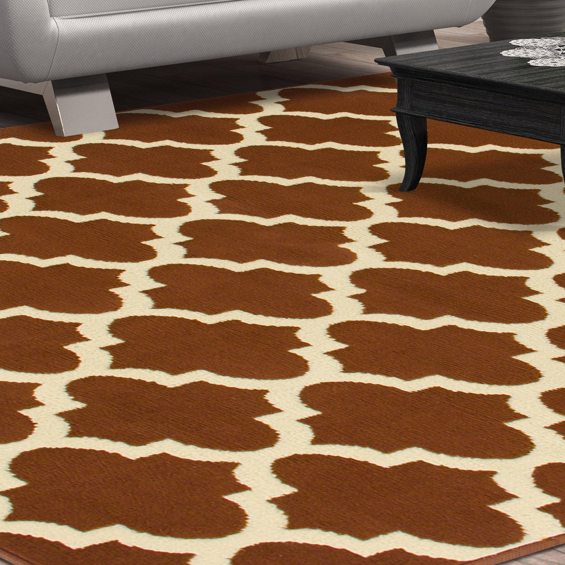  Superior Modern Quatrefoil Geometric Lattice Indoor Area Rug - Meranti