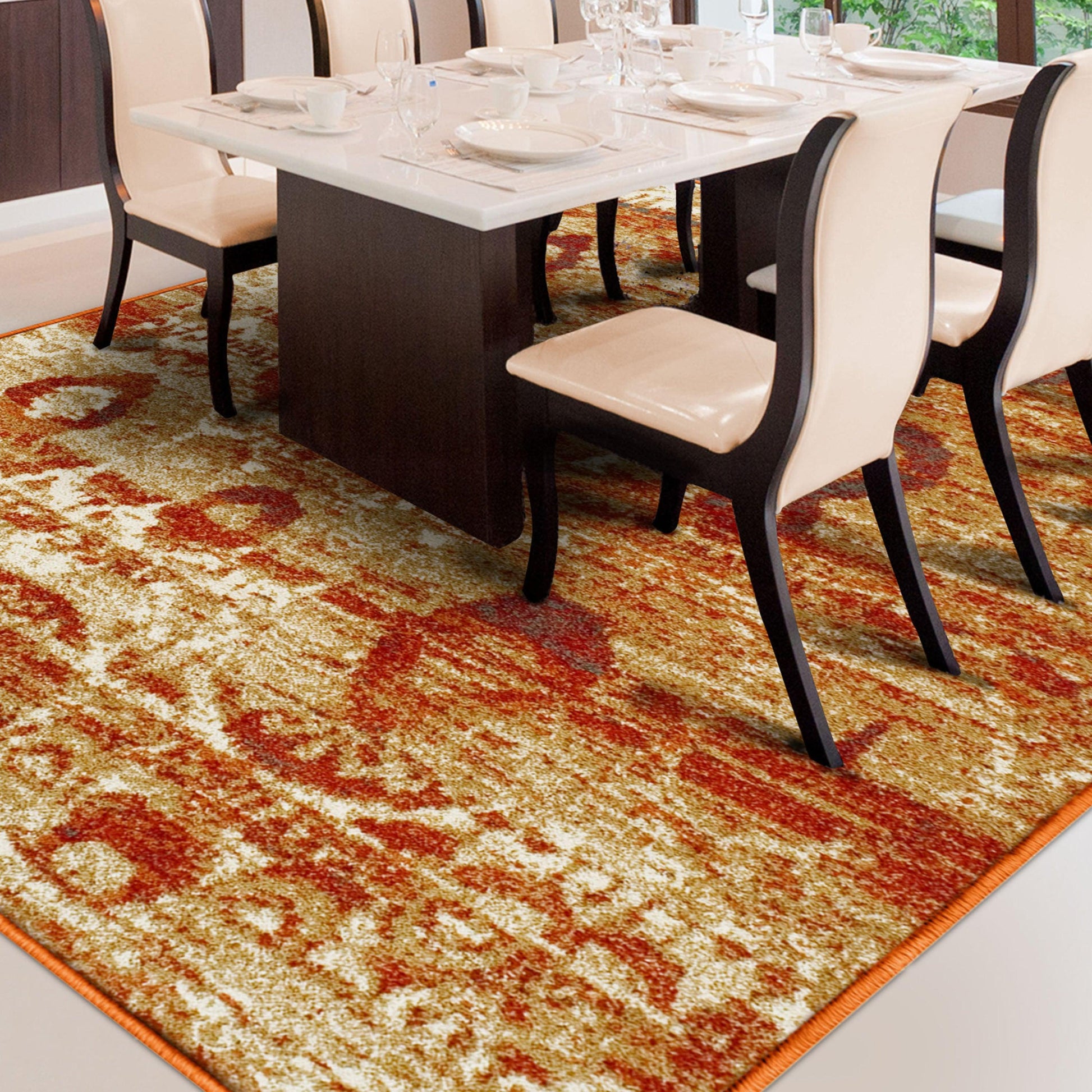  Superior Rosemont Modern Geometric Abstract Indoor Area Rug -  Rust