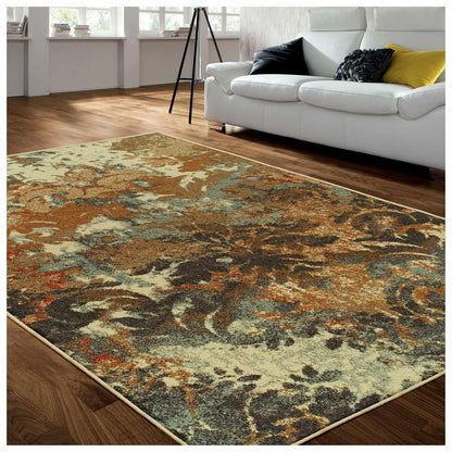  Superior Roslyn Modern Abstract Floral Indoor Area Rug - Beige