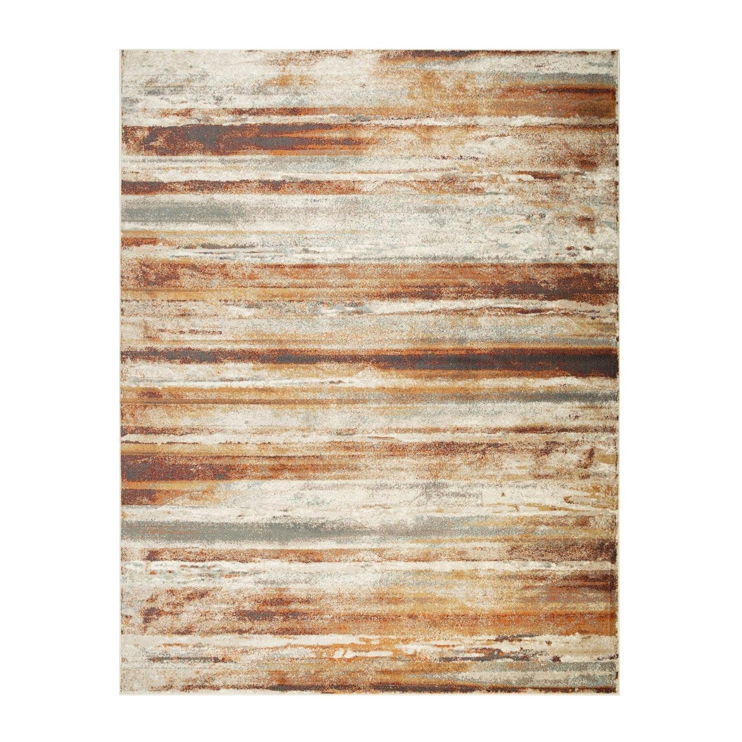 Superior Taia Striped Damask Indoor Area Rug or Runner - Rust-Cream