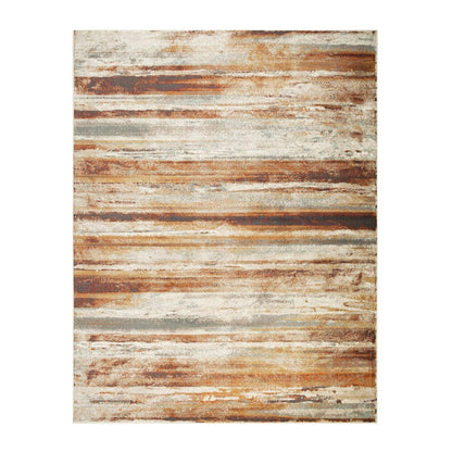 Superior Taia Striped Damask Indoor Area Rug or Runner - Rust-Cream