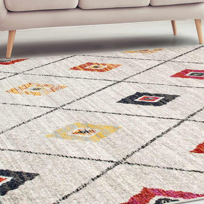 Tavon Bohemian Geometric Diamond Lattice Indoor Area Rug - Sandstone