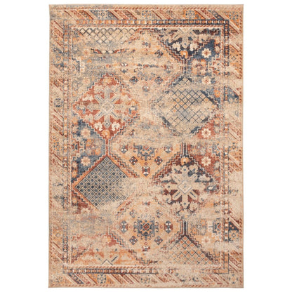 Superior Tyias Vintage Distressed Geometric Patchwork Medallion Indoor Area Rug