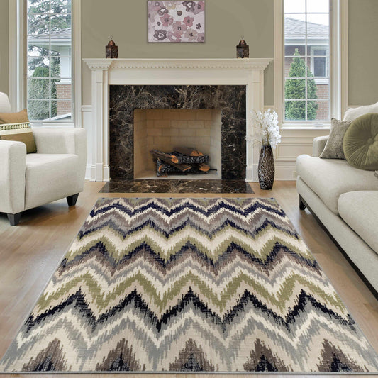  Superior Zigzag Modern Chevron Indoor Area Rug -Brown