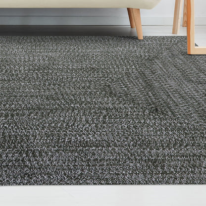 Multi Toned Braided Area Rug Bohemian Indoor Outdoor Rugs - FogGreen-White