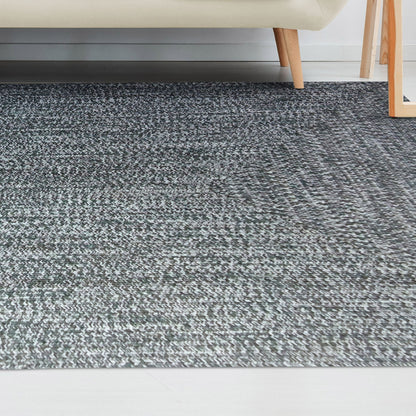 Multi Toned Braided Area Rug Bohemian Indoor Outdoor Rugs - LagoonBreeze-White