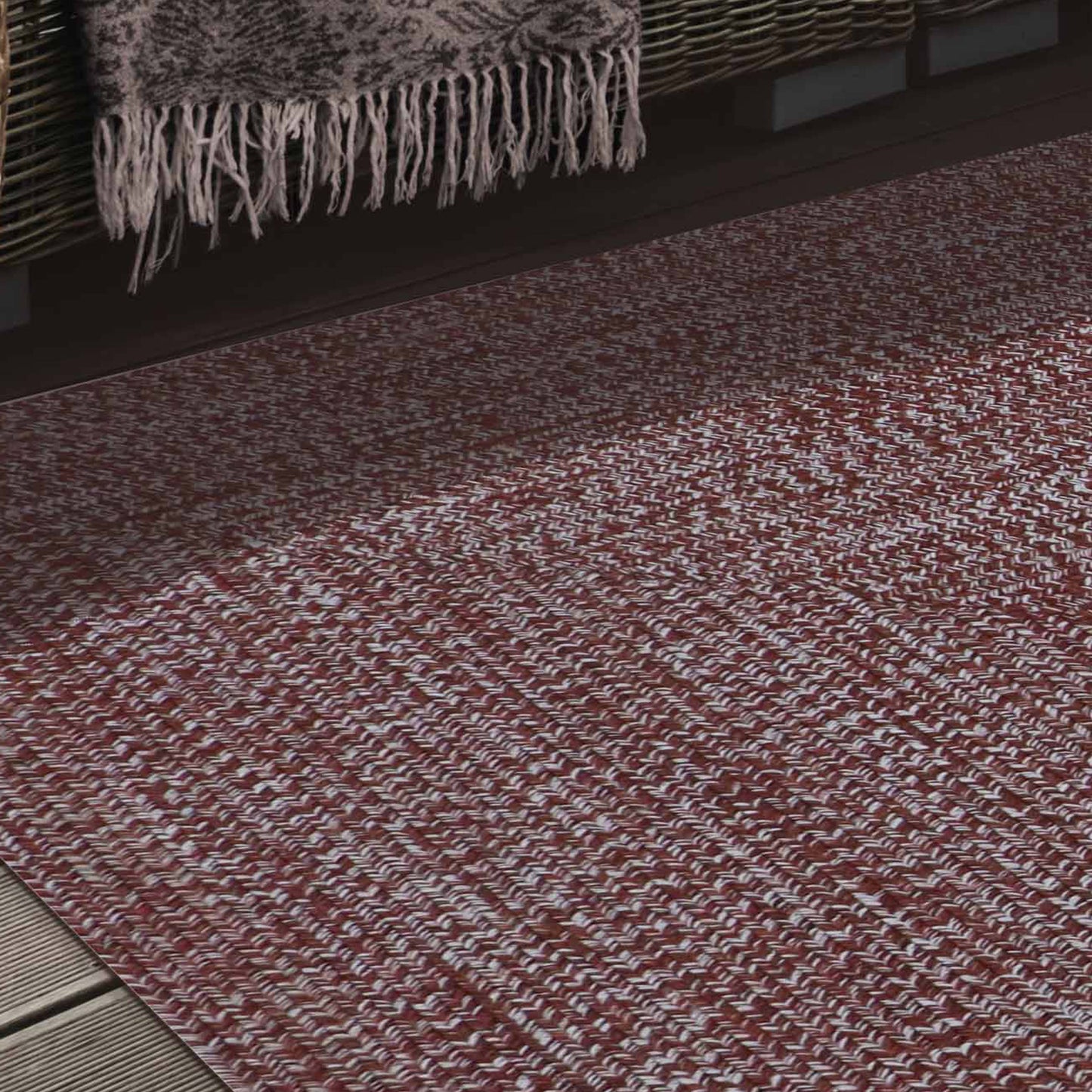 Multi Toned Braided Area Rug Bohemian Indoor Outdoor Rugs - Brick-White