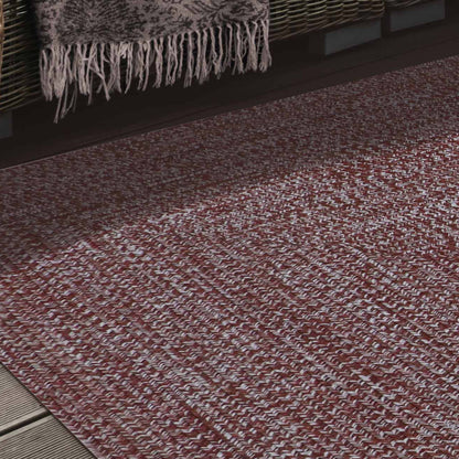 Multi Toned Braided Area Rug Bohemian Indoor Outdoor Rugs - Brick-White