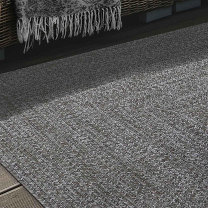 Multi Toned Braided Area Rug Bohemian Indoor Outdoor Rugs - Canvas-White