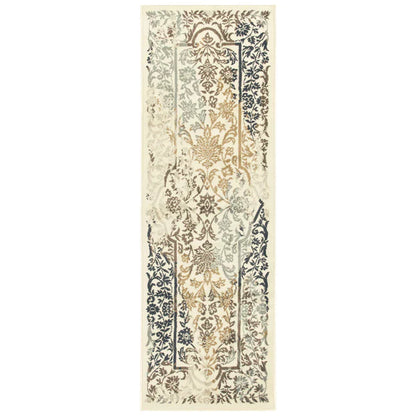 Ariza Oriental Floral Indoor Area Rug or Runner Rug - Ivory
