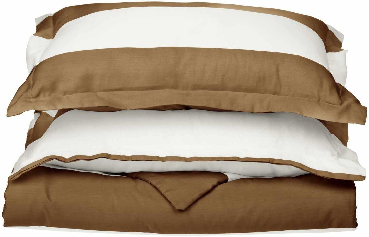 Superior Cotton and Polyester Blend Cabana Stripe Duvet Cover Set - Taupe