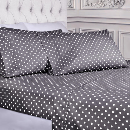 Polka Dot 600 Thread Count Cotton Blend Deep Pocket Sheet Set