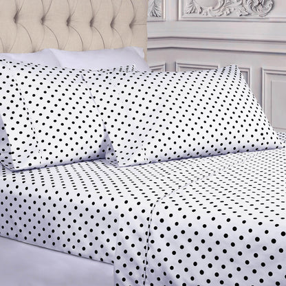 Polka Dot 600 Thread Count Cotton Blend Deep Pocket Sheet Set