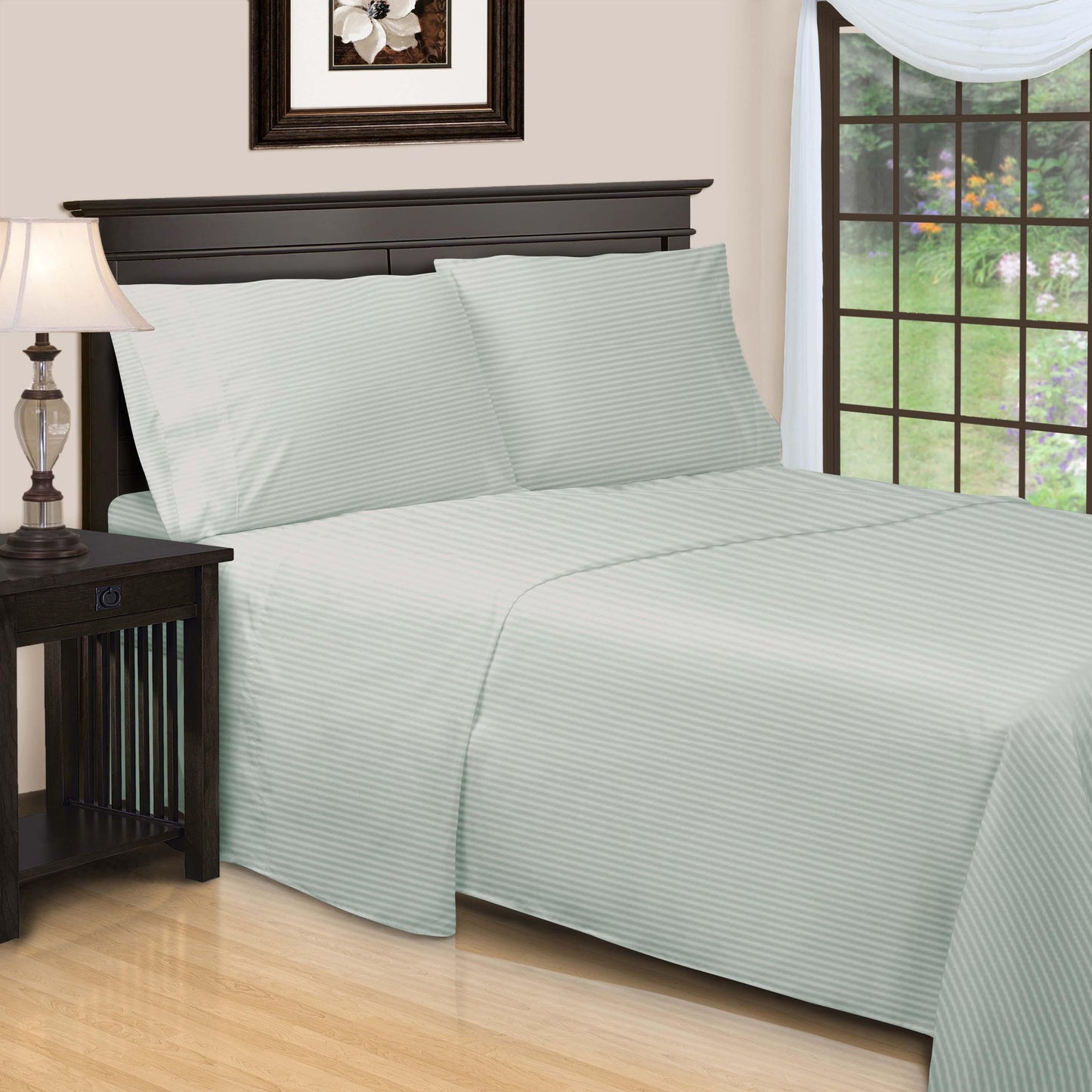 600 Thread Count Egyptian Cotton Striped Deep Pocket Sheet Set