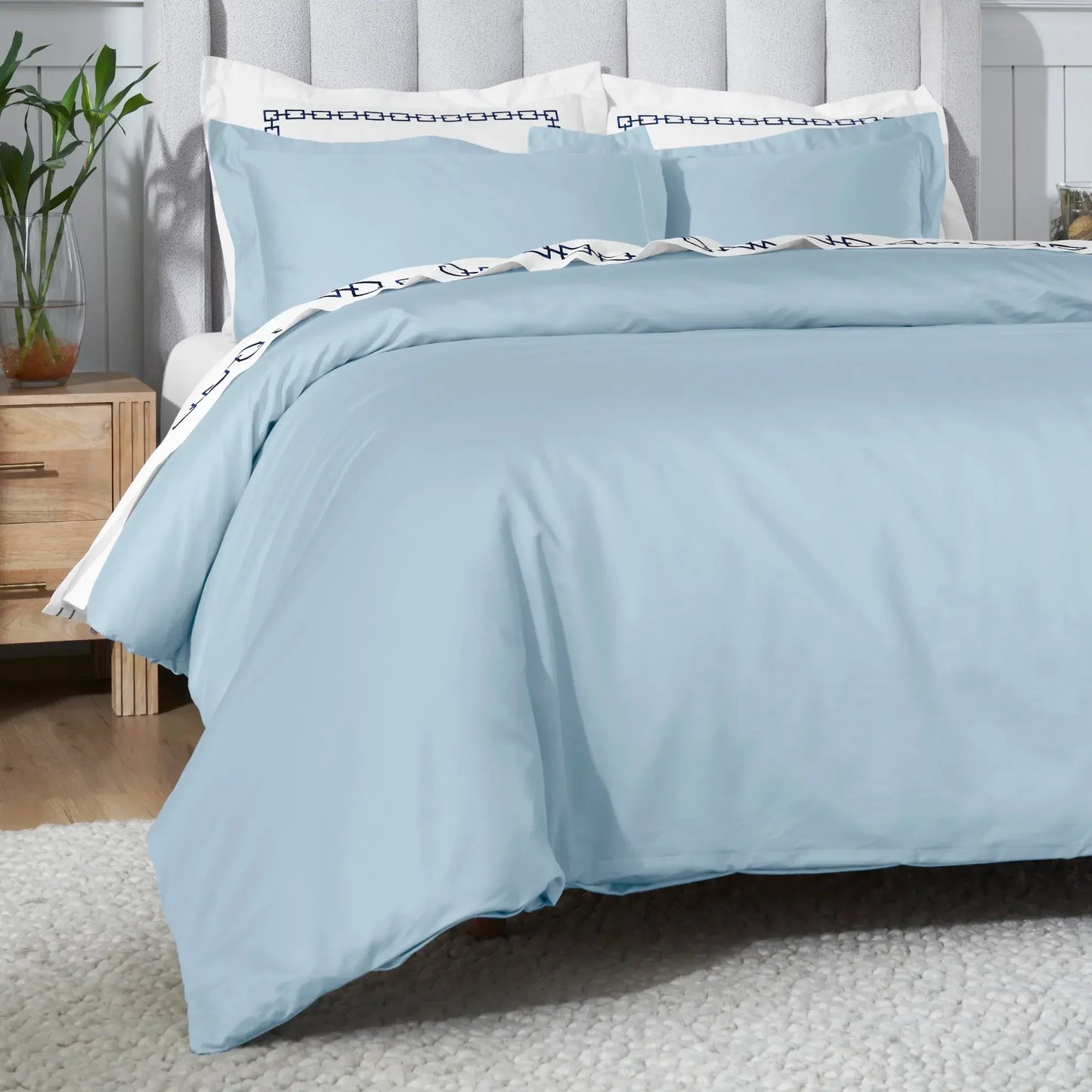 Egyptian Cotton 650 Thread Count Solid Duvet Cover Set