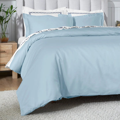 Egyptian Cotton 650 Thread Count Solid Duvet Cover Set