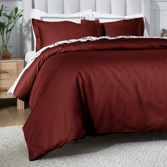 Egyptian Cotton 650 Thread Count Solid Duvet Cover Set
