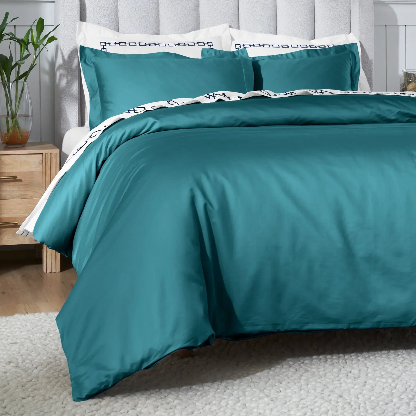 Egyptian Cotton 650 Thread Count Solid Duvet Cover Set