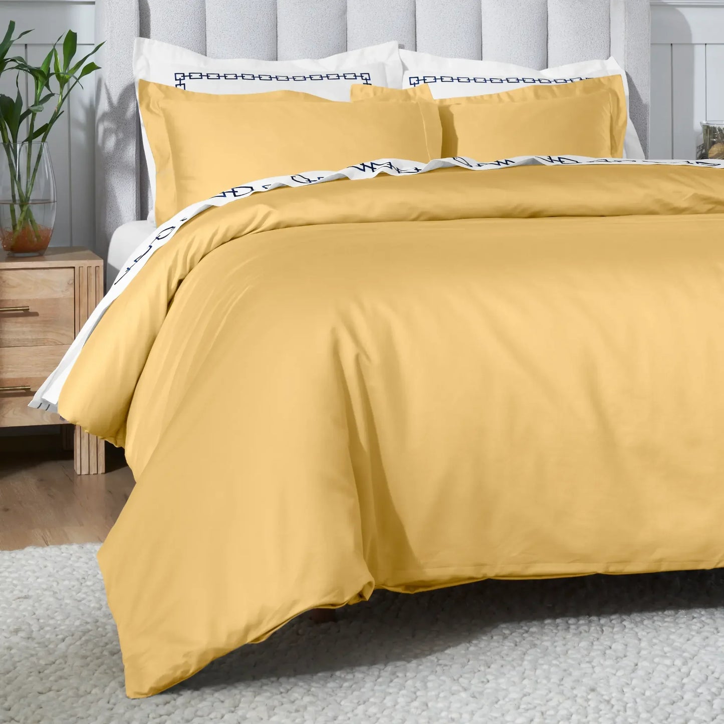 Egyptian Cotton 650 Thread Count Solid Duvet Cover Set