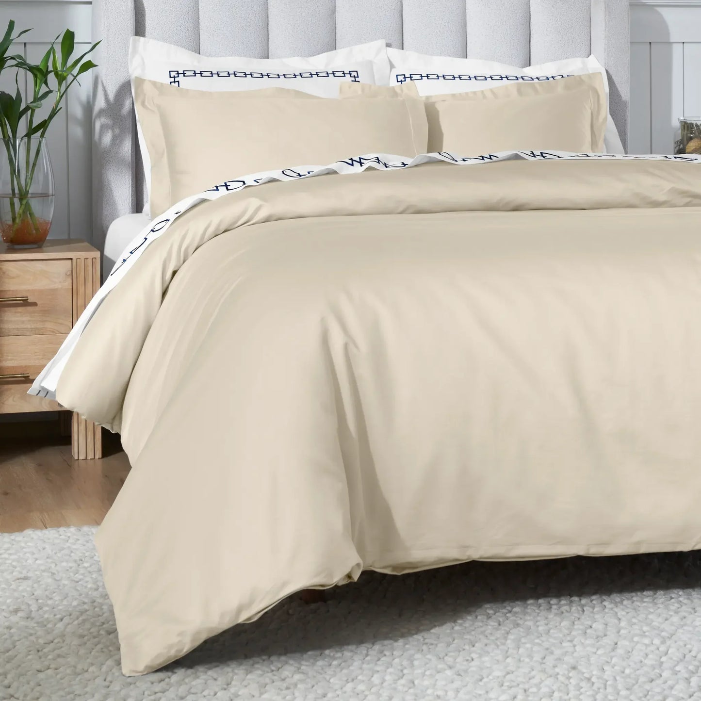 Egyptian Cotton 650 Thread Count Solid Duvet Cover Set