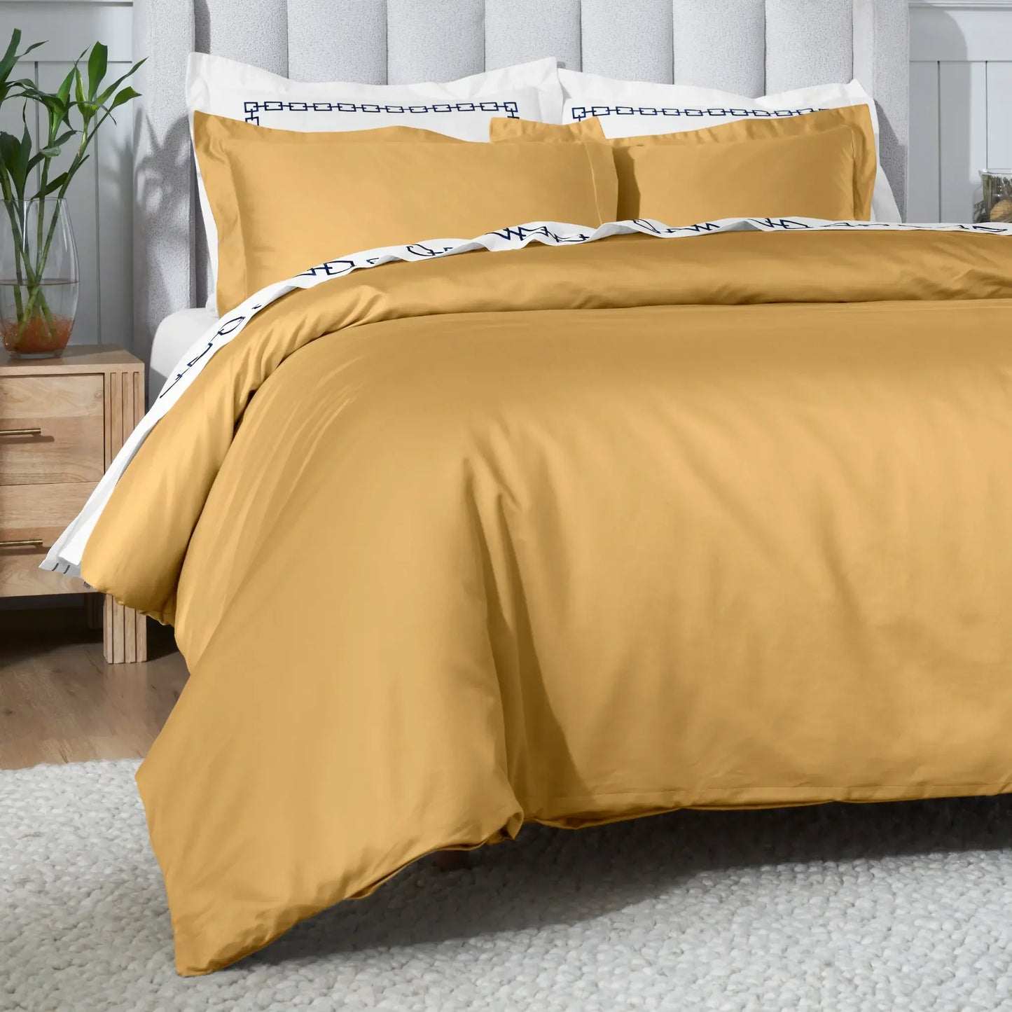 Egyptian Cotton 650 Thread Count Solid Duvet Cover Set