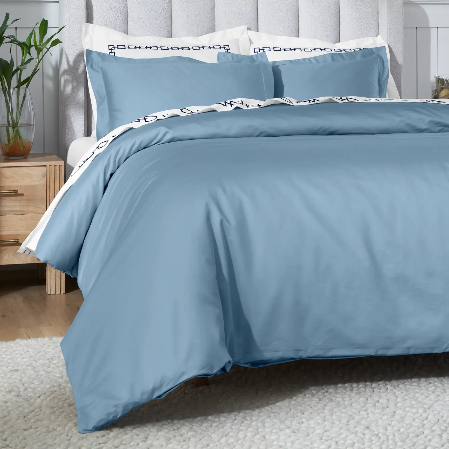 Egyptian Cotton 650 Thread Count Solid Duvet Cover Set