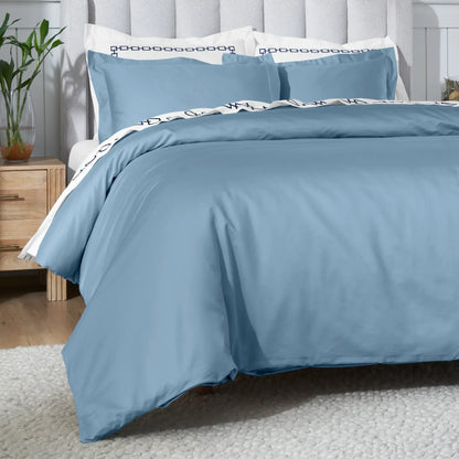 Egyptian Cotton 650 Thread Count Solid Duvet Cover Set