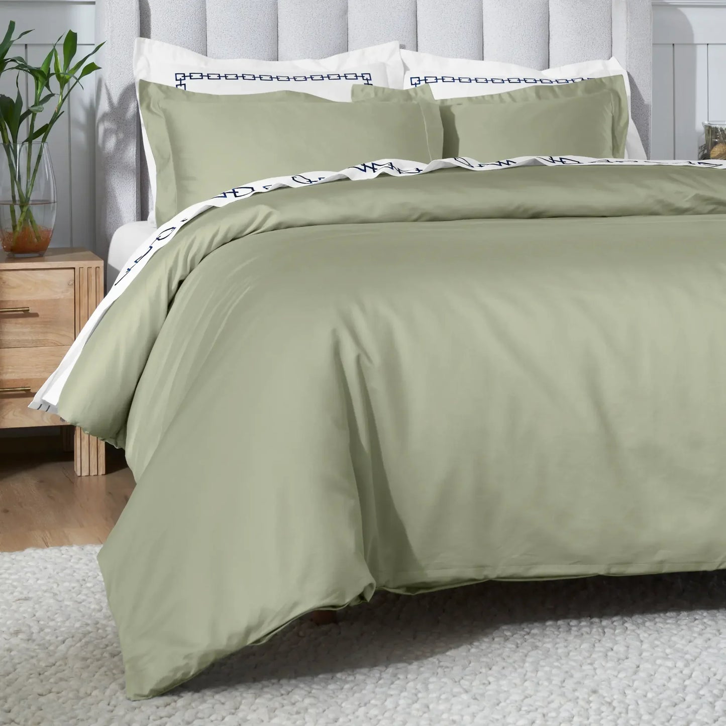 Egyptian Cotton 650 Thread Count Solid Duvet Cover Set