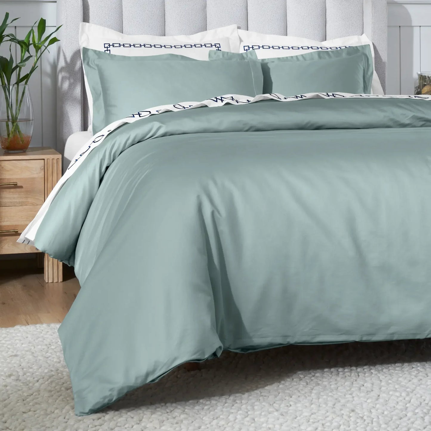 Egyptian Cotton 650 Thread Count Solid Duvet Cover Set
