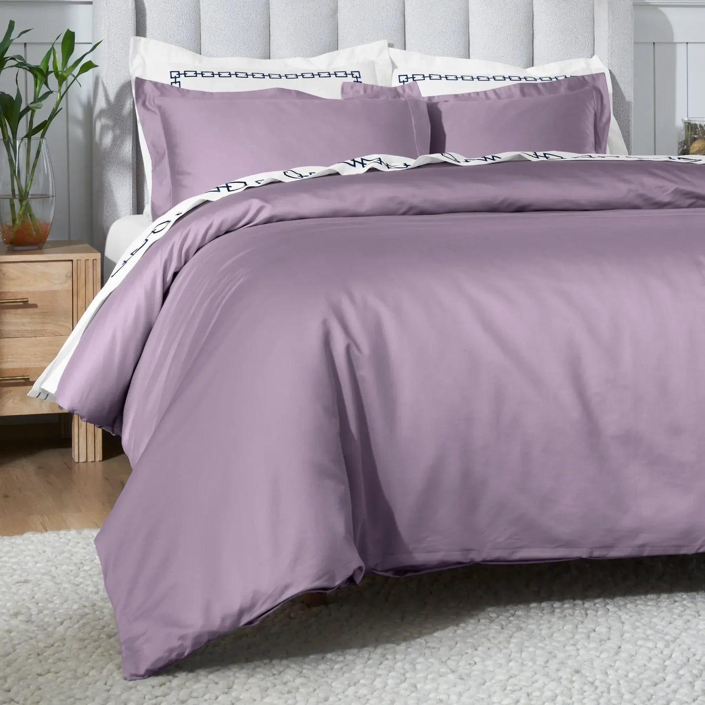 Egyptian Cotton 650 Thread Count Solid Duvet Cover Set