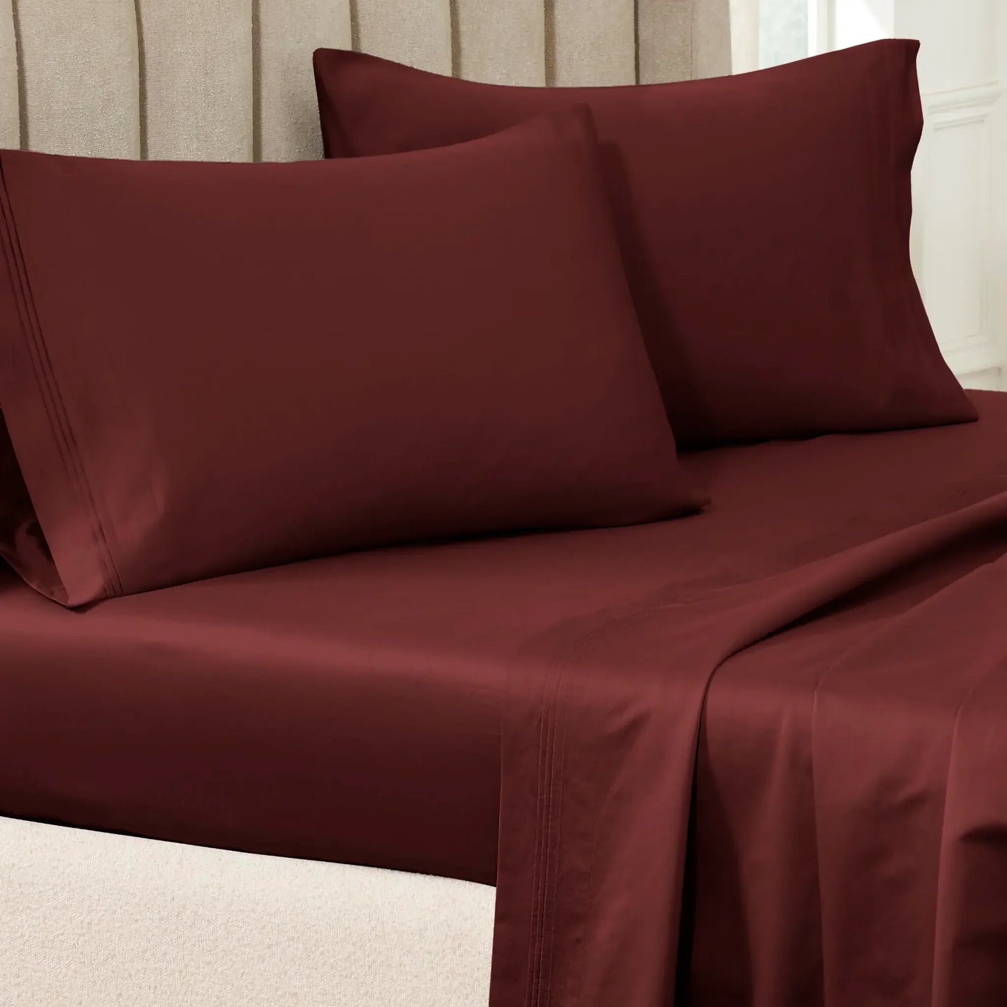 Premium 650 Thread Count Egyptian Cotton Solid Pillowcase Set
