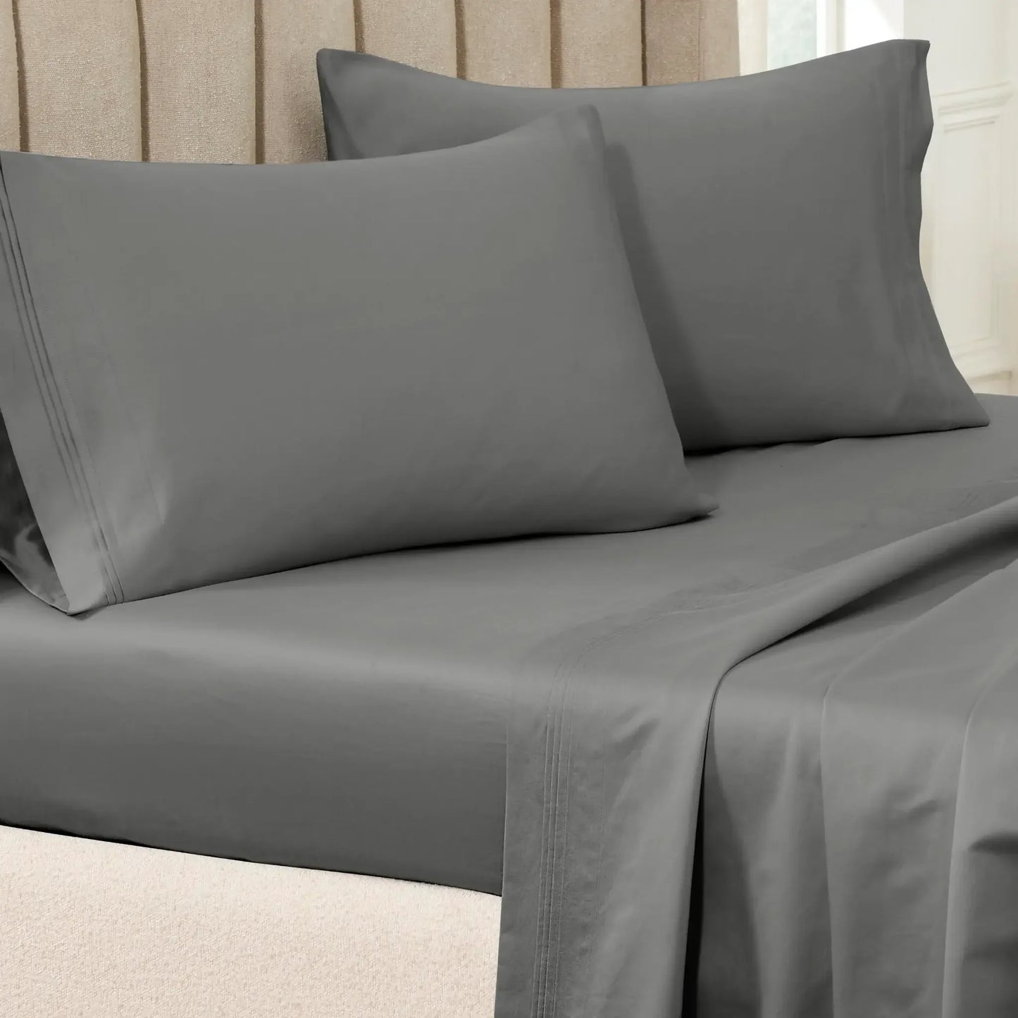 Premium 650 Thread Count Egyptian Cotton Solid Pillowcase Set