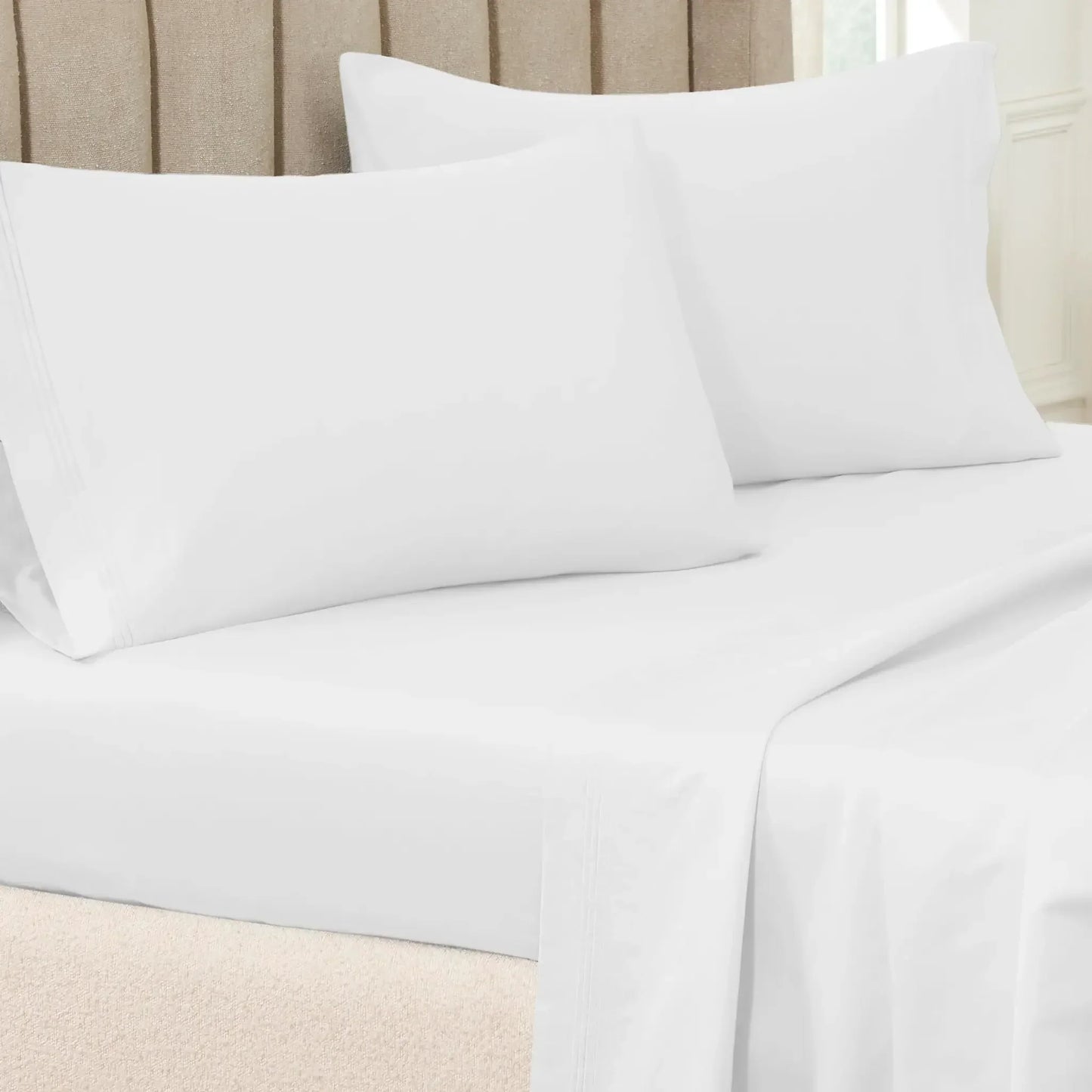 Premium 650 Thread Count Egyptian Cotton Solid Pillowcase Set