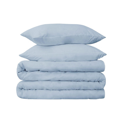  Superior Premium 650 Thread Count Egyptian Cotton Solid Duvet Cover Set - Baby Blue