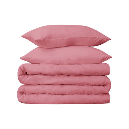  Superior Premium 650 Thread Count Egyptian Cotton Solid Duvet Cover Set - Blush