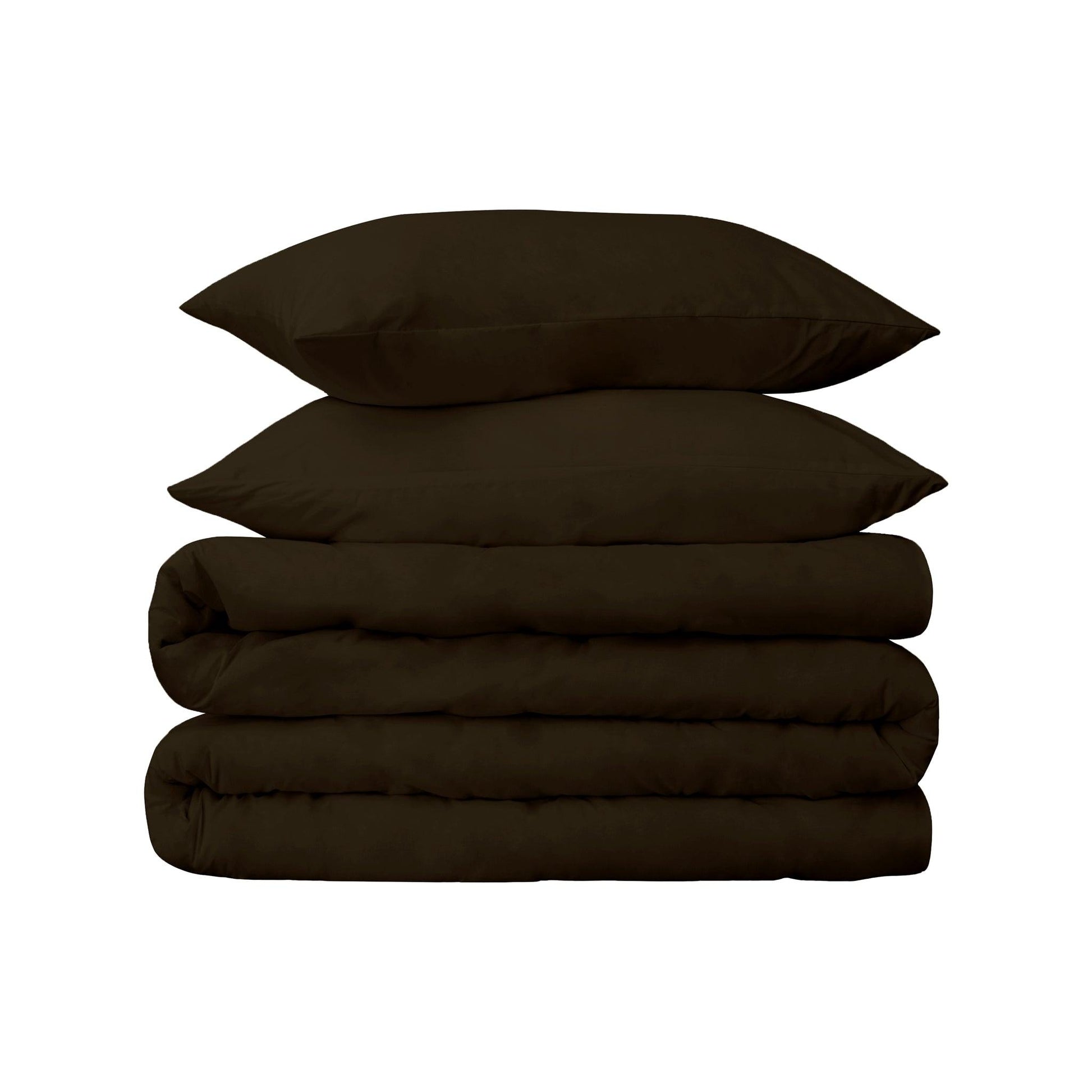  Superior Premium 650 Thread Count Egyptian Cotton Solid Duvet Cover Set - Chocolate