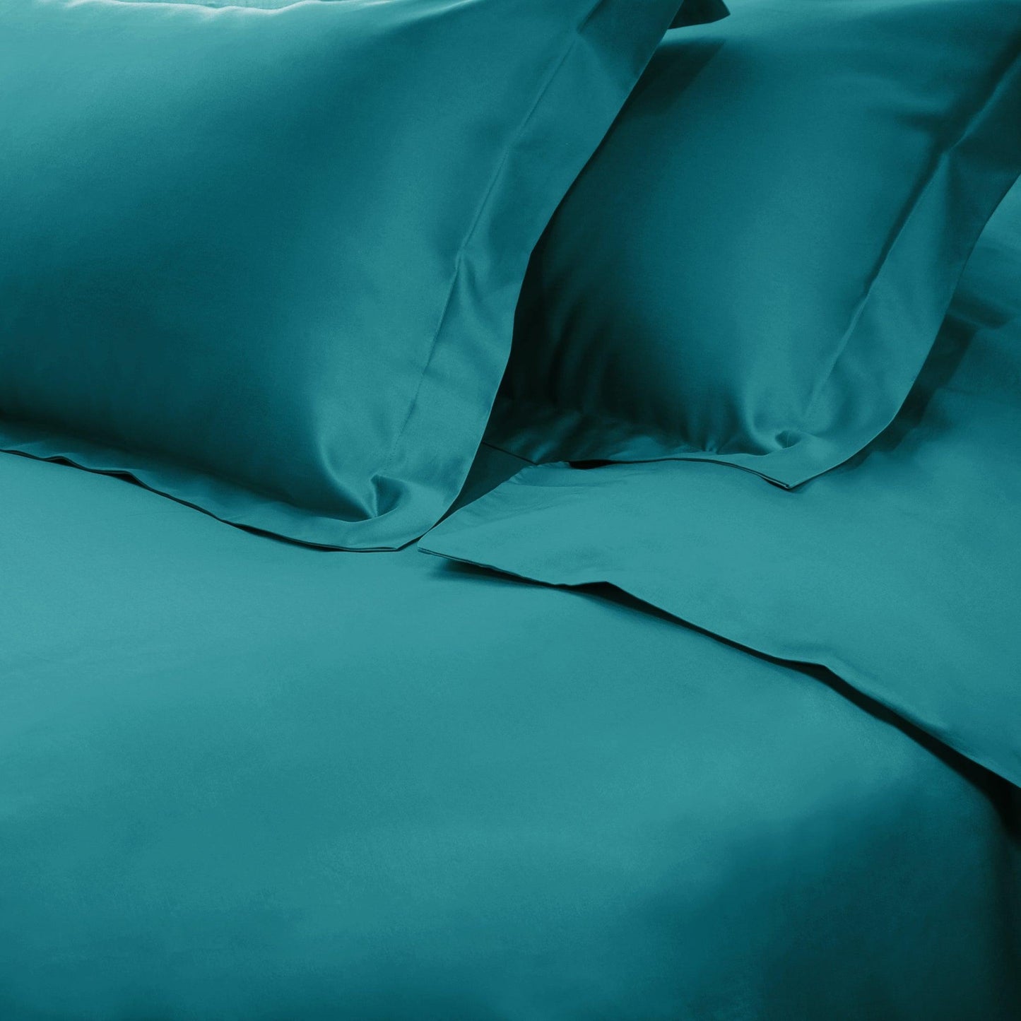  Superior Premium 650 Thread Count Egyptian Cotton Solid Duvet Cover Set - Caribbean