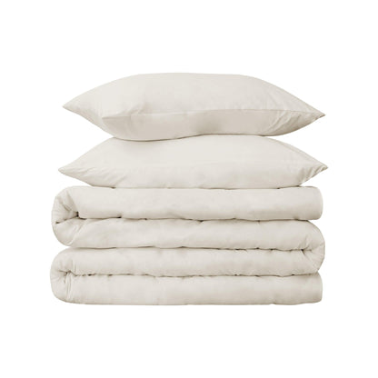  Superior Premium 650 Thread Count Egyptian Cotton Solid Duvet Cover Set - Ivory